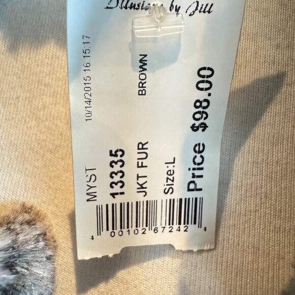 New Mystree Brown Faux Rabbit Fur Jacket - Picture 7 of 14